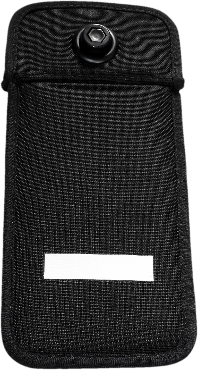 SafePouch back with a blank label for custom branding